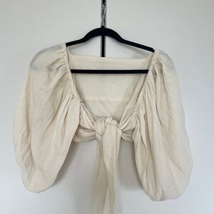 Free People Cream Puff Sleeve Blouse